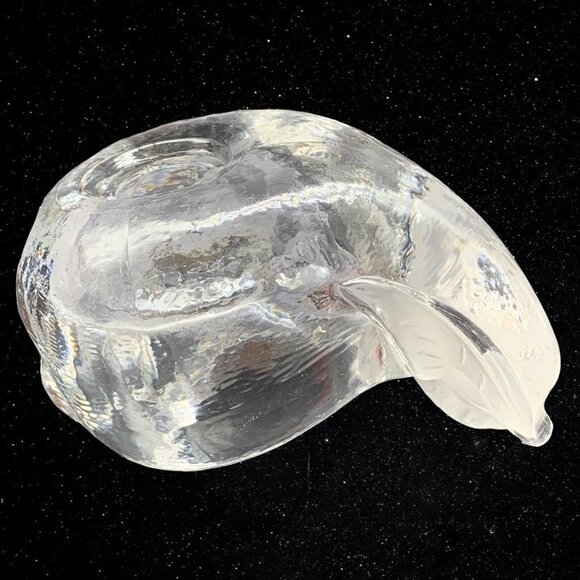 Vintage Art Glass Clear Partial Frosted Pear Votive Candle Holder 2.25”T 3.5”W - Picture 6 of 7